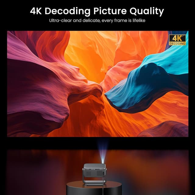 Detalle de HAPPRUN 2000 ANSI Google TV 4K Decoding Projector