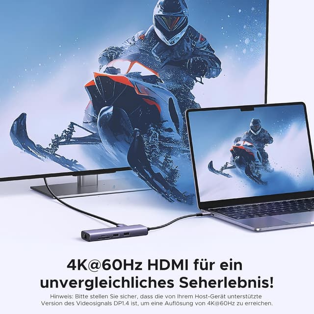 Detalle de UGREEN Revodok 107 USB‑C Hub 7‑in‑1 mit Ethernet