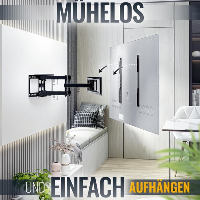 Thumbnail 1 de RICOO TV-Wandhalterung S5264 für 40–65 Zoll, schwenkbar & neigbar, VESA 600×400 bis 40 kg