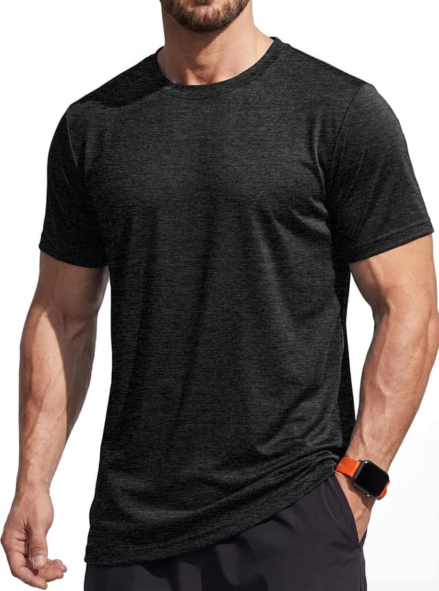 Detalle de MAGCOMSEN Herren Sportshirt atmungsaktiv – leichtes Lauf- und Trainingsshirt aus Vollpolyester