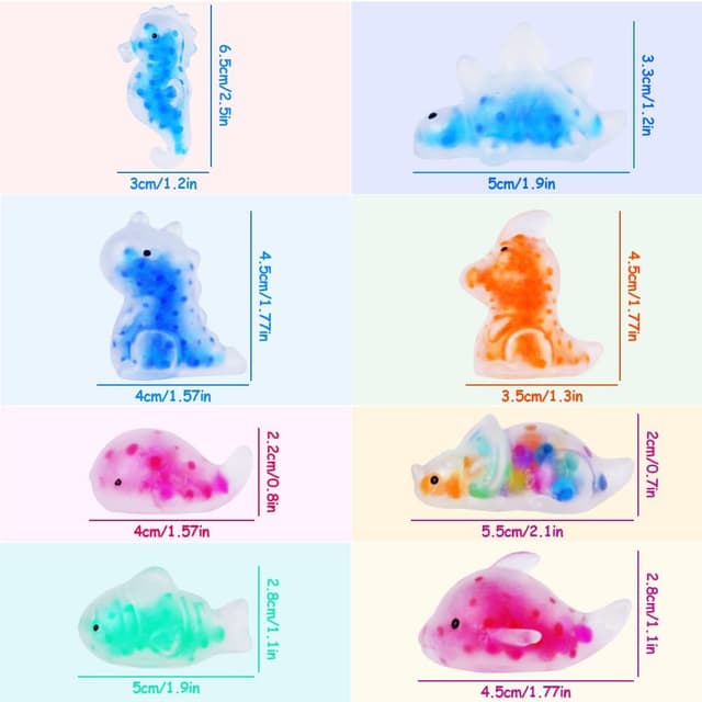 Detalle de Ainiv set da 24 palline squishy con perline d’acqua: antistress sensoriale