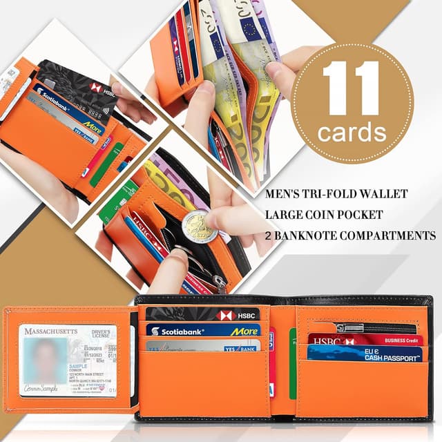 Thumbnail 3 de TEEHON Wallet Slim RFID blocking wallet, 11-card