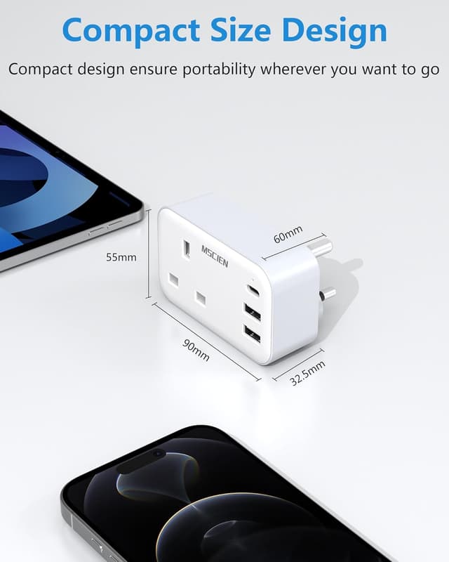 Thumbnail 6 de MSCIEN India Type D UK to India Plug Adapter with USB ⚡