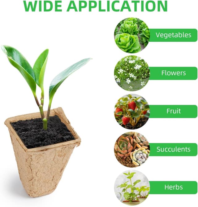 Detalle de Chovbe 240 biodegradable plant pots & seed trays kit with labels