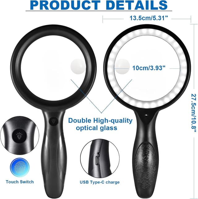 Thumbnail 1 de Lupe mit Licht 30×/60× Vergrößerung 🔍