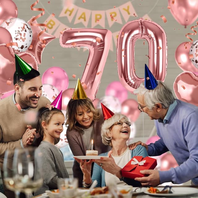 Detalle 1 de Déco ballons 70 ans avec chiffres