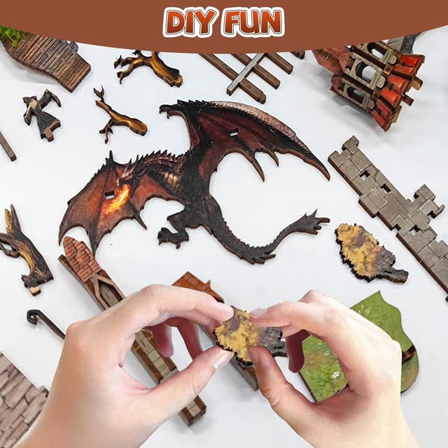 Detalle de Spirit Valley of the Magic Ring DIY Book Nook Kit with LED 3D Wooden Puzzle Insert