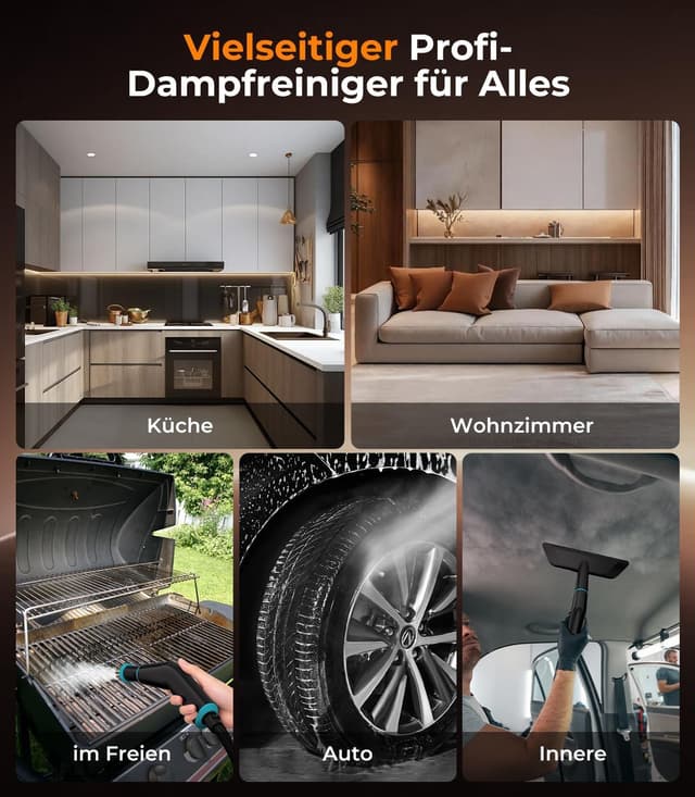 Thumbnail 6 de GZCHENHAO 14-IN-1 Dampfreiniger Handgerät – Turbo-Dampf-Reiniger ohne Chemie