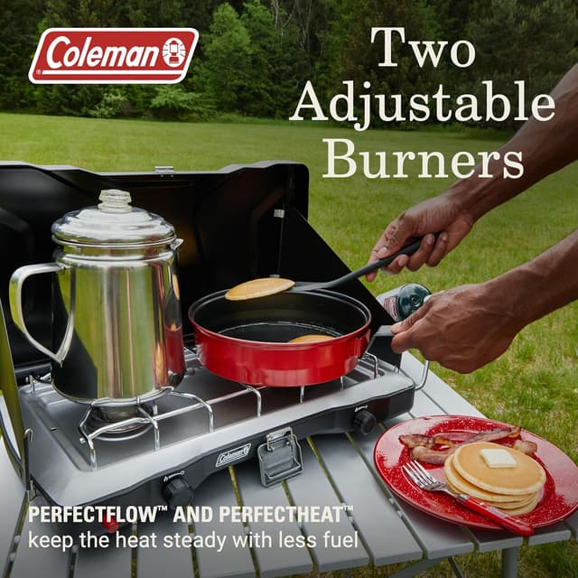 Detalle 2 de Coleman Triton+ 2-Burner Propane Camping Stove with InstaStart Ignition