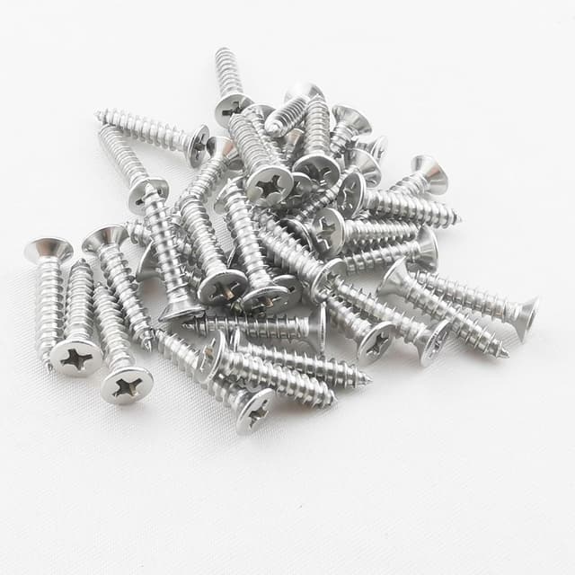 Detalle 2 de Fajoeda 120x Holz-/Blechschrauben M4 x 20 mm Flachkopf Kreuzschlitz aus A2-70 (304)