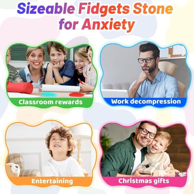 Detalle de 36pcs Color Random Fidget Toys Sensory Stones (Textured Worry Stones) for Kids & Teens