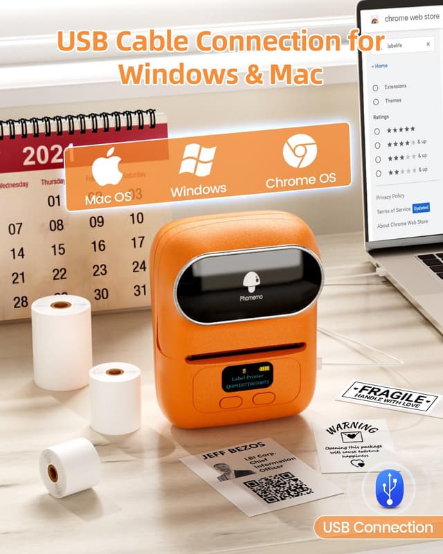 Thumbnail 2 de Phomemo M110 imprimante d'étiquettes 1500 mAh 🖨