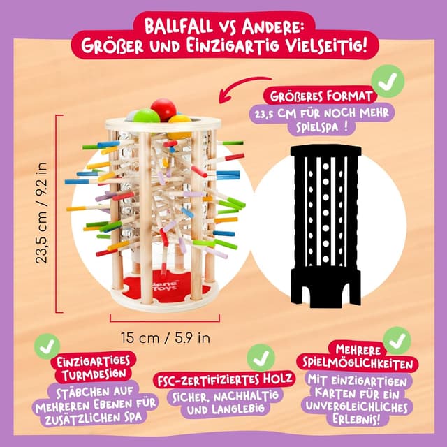 Thumbnail 5 de Nene Toys BALLFALL Groß – Lernspiel ab 3 Jahre