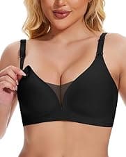 Detalle de Jiuday Still-BH ohne Bügel für große Brüste – nahtloser Seamless Nursing Bra mit Spitze