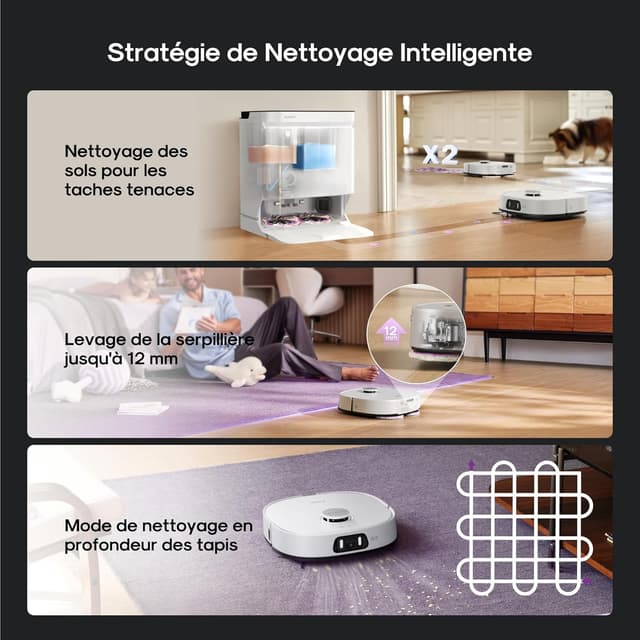 Thumbnail 6 de Eureka J15 Ultra Gen2 : robot aspirateur-laveur avec station, lavage à 75°C et aspiration 21000Pa