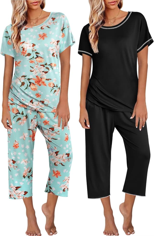 Detalle de Ekouaer pyjama femme été, 2 pièces