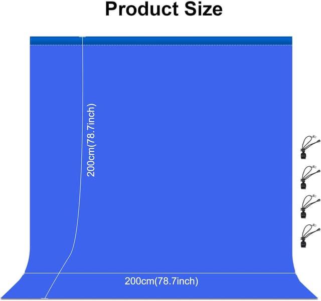 Detalle de PULUZ 2m x 2m Blue Photography Backdrop (washable polyester) for studio, tabletop, chroma key