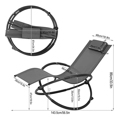 Detalle de WOLTU Tumbona de Metal para Camping y Jardín