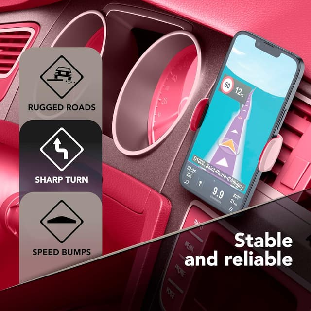 Detalle 2 de Cellularline Car Holder Universel pour smartphone – support voiture orientable à 360° (rose)