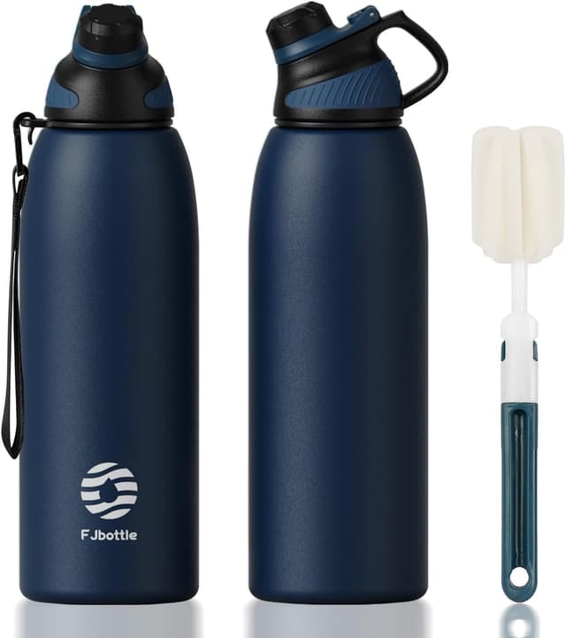 Detalle de FJbottle Edelstahl-Sporttrinkflasche mit magnetischem Deckel, auslaufsicher (1.000 ml, 800 ml, 600 ml, 400 ml)