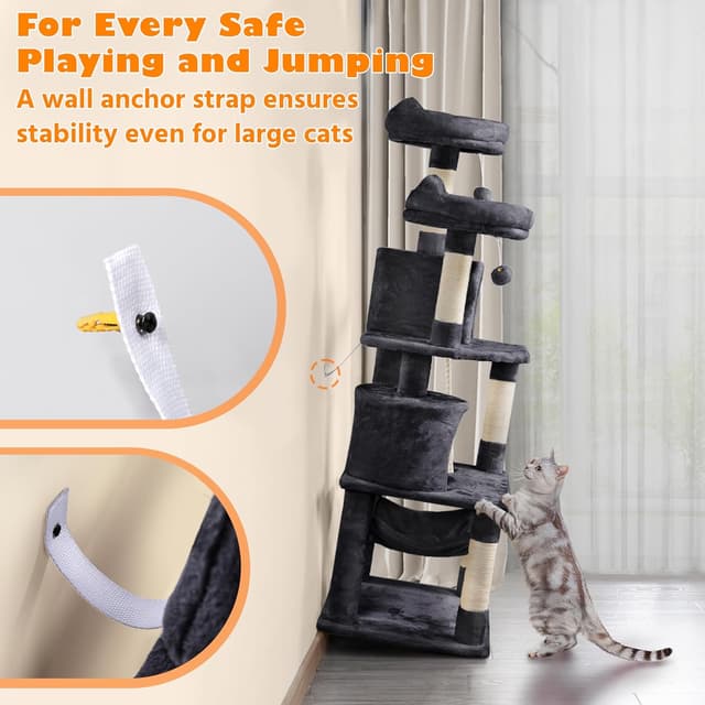 Thumbnail 6 de Yaheetech 158cm Cat Tree Tower