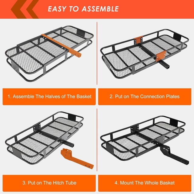 Detalle 1 de Cargo carrier basket 500 lb hitch mount