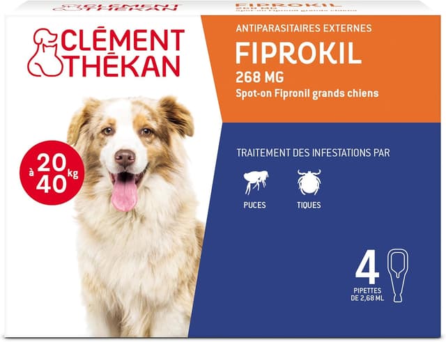 Detalle de Anti puces tiques 20 à 40 kg, 4 pipettes