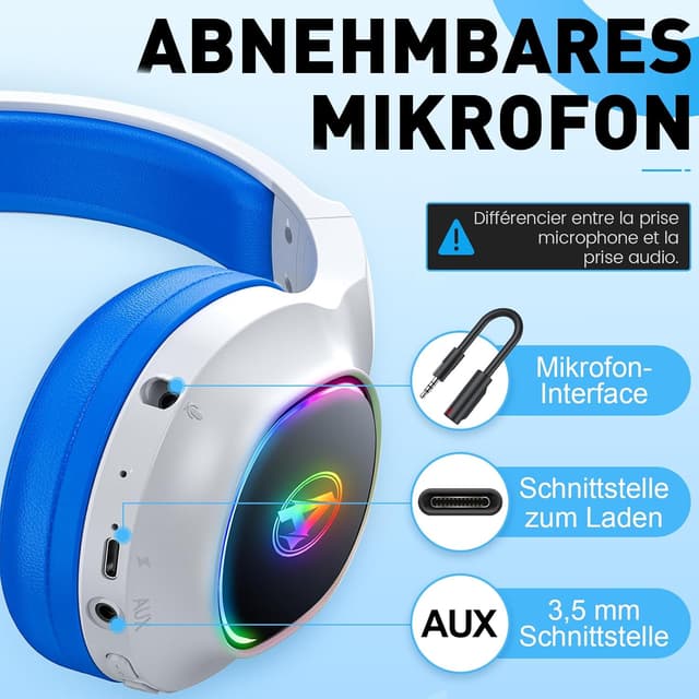 Detalle 2 de Awinnasey Gaming-Headset mit 2,4 GHz