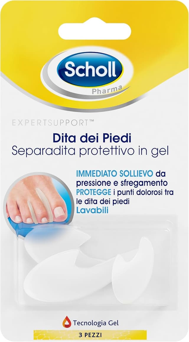 Detalle de Dr. Scholl’s Expert Support Dita dei Piedi Separadita in Gel trasparente (lavabile) per sollievo da pressione e sfregamento