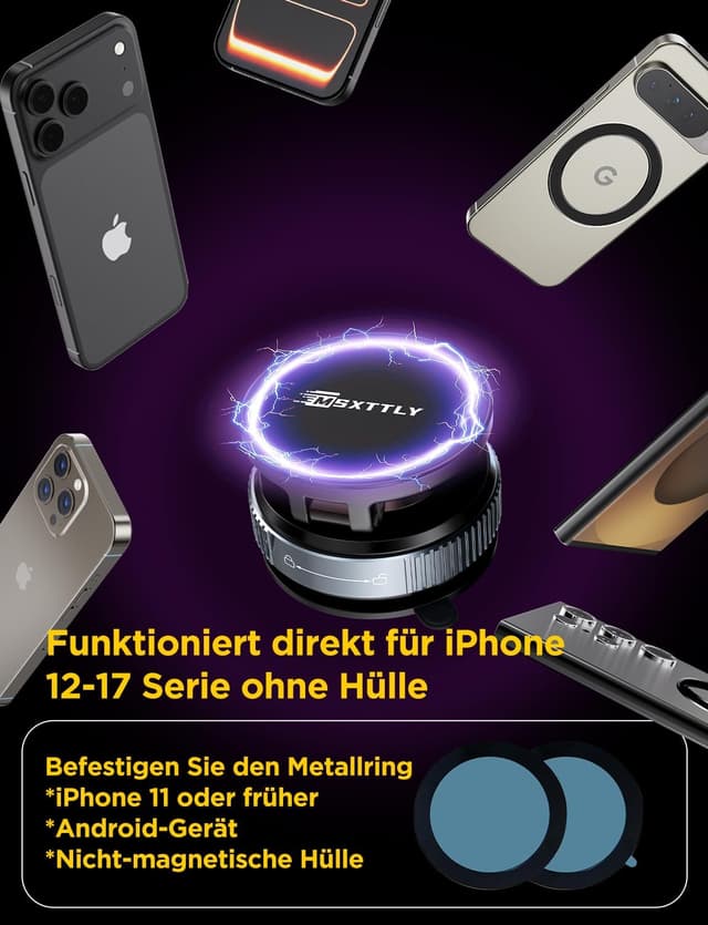 Thumbnail 6 de MSXTTLY Vmag-S2 Magnetische Handyhalterung 360°