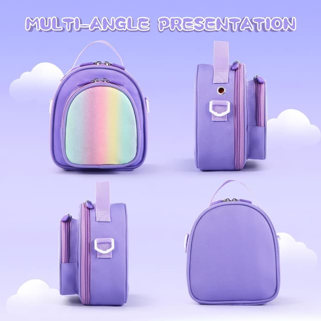 Detalle de Piaclen Carrying Case Compatible with Yoto Mini (2024 Edition) — 30-Card Storage Bag with Handle & Shoulder Strap (Purple)