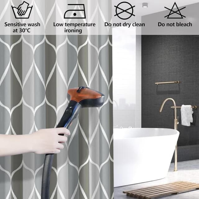 Thumbnail 2 de GERUIKE Weighted Shower Curtain 240x200 cm