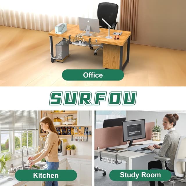 Detalle de Kabelkanal Schreibtisch klemmbar ohne Bohren