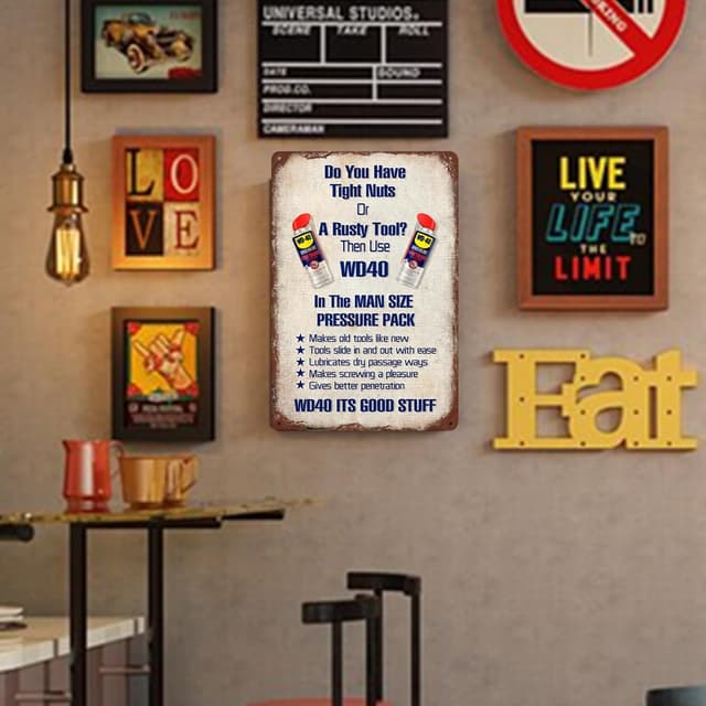 Detalle 2 de Dreawouy Funny Metal Bar Signs (20cm x 30cm) for Home Pub, Tiki Bar, Man Cave & Garage