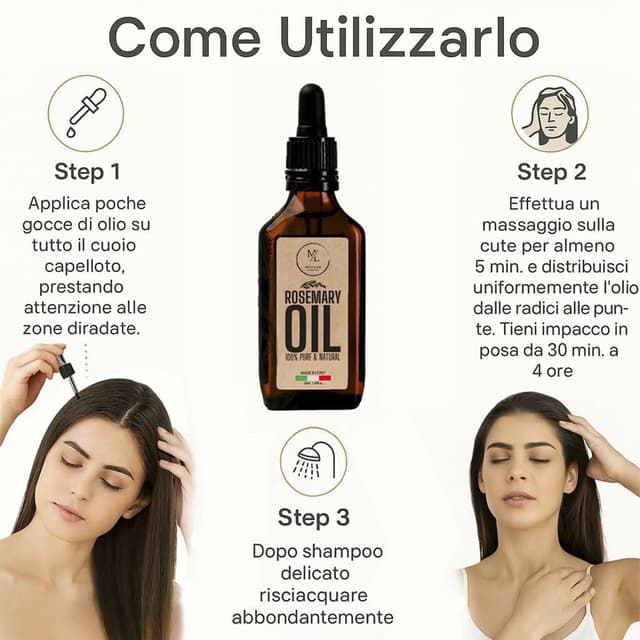 Detalle 2 de Olio di rosmarino capelli 100% vegetale