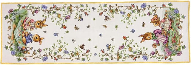 Detalle de Villeroy & Boch Spring Fantasy Gobelin XL – Chemin de table de Pâques multicolore en coton/polyester