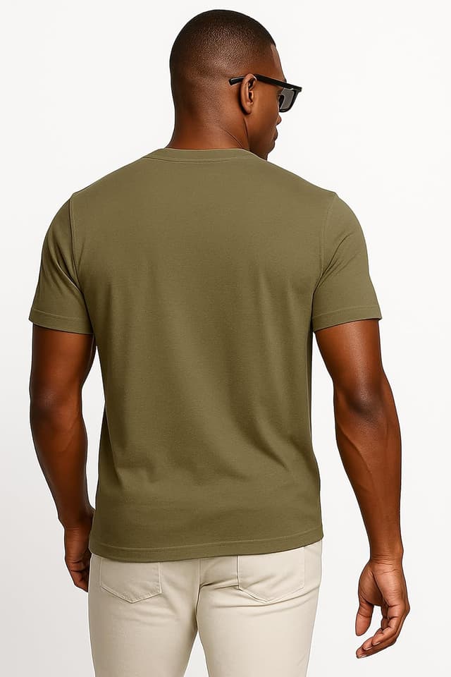 Detalle de Leif Nelson LN920 T-shirt d’été homme à col rond en coton, coupe slim