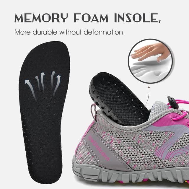 Detalle de IceUnicorn Barfußschuhe für Herren & Damen – Knit Minimalistische Traillaufschuhe mit breiter Zehenbox