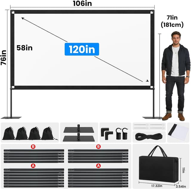 Thumbnail 3 de 120inch Outdoor Projector Screen 16:9 4K 📽