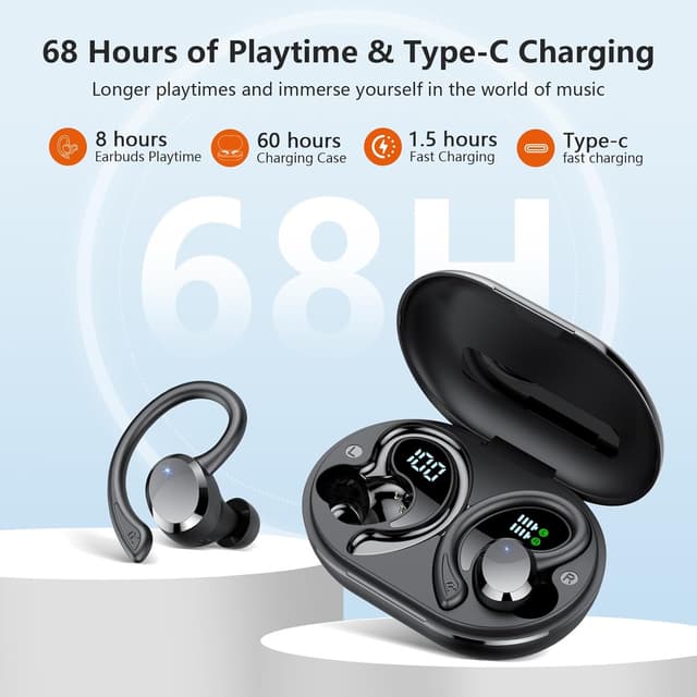 Detalle 2 de Wireless Earbuds Sport Bluetooth 5.4, 68H