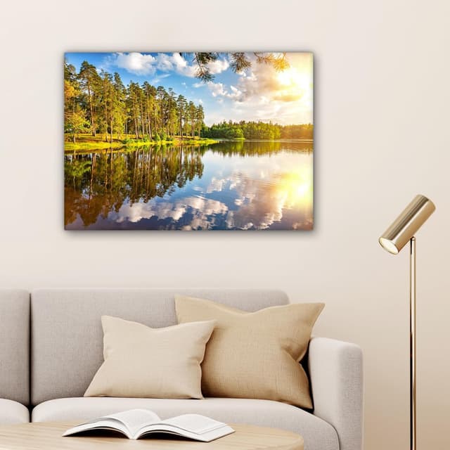 Detalle de Tableau toile 70x50 Eau Arbres nature