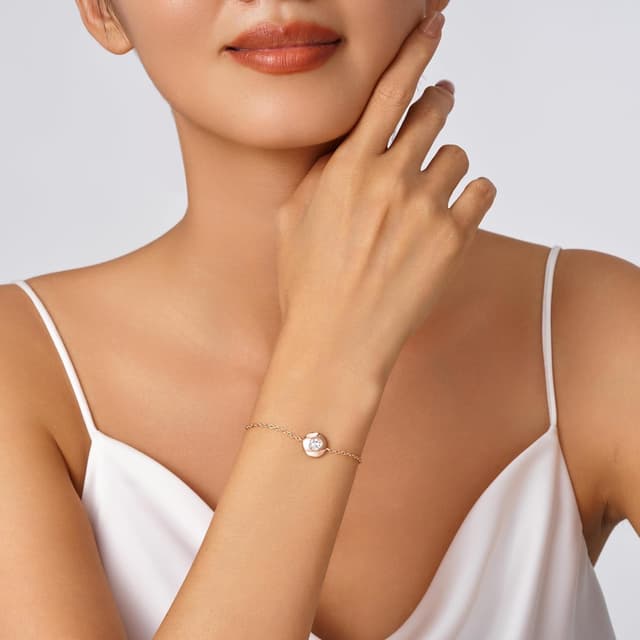 Detalle 2 de Lyniuoy bracelet chaînette cristal 18 carats