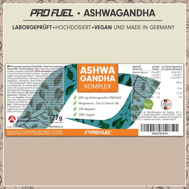Thumbnail 5 de Ashwagandha Kapseln hochdosiert 120x 600 mg
