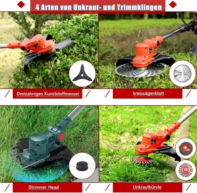 Detalle de Fiutazge Akku-Rasentrimmer für Makita-Akkus (Blue) mit 5 Klingentypen & Tap&Go (ohne Akku)