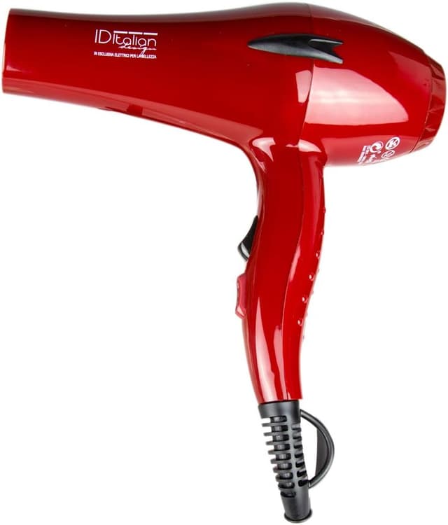 Detalle 2 de ID Italian Design Professioneller Haartrockner mit Stylingdüse, 3 Temperaturen, 2 Gebläsestufen (2200 W) – Rot