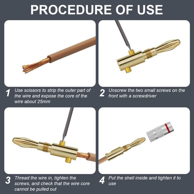 Thumbnail 4 de Aolso Clavija Banana Conectores Altavoces 24K