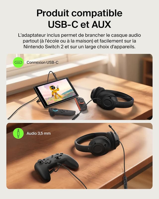 Detalle 2 de Belkin Gaming Inspire Casque Enfants Noir