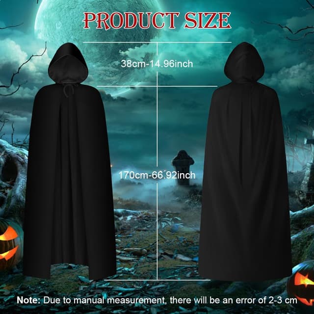 Thumbnail 1 de AOOWU Capa Negra con Capucha 1 unidad