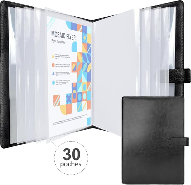 Thumbnail 6 de NEWYES Porte-documents A4 30 pochettes PU