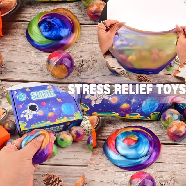 Detalle 2 de Galaxy Slime Balls 24 Pack non-sticky slime kit